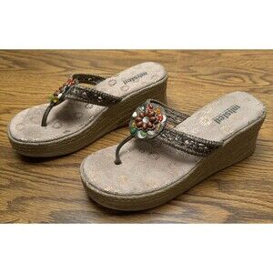 UNLISTED KENNETH COLE Women's Shoes Wedge Sandals‎ BEADED Size 3M